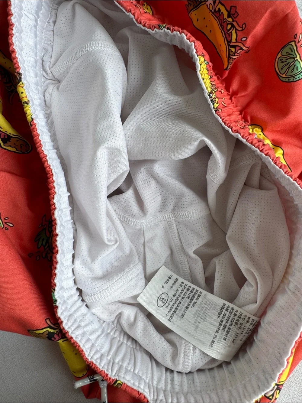 Abercrombie & Fitch Red Taco Print Swim Shorts limes Boys 13-14 beach pool‎ kids